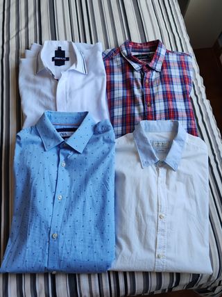 4 Camisas Hombre M - Zara, Green Coast, Max Marti 