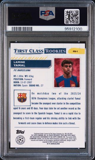 Cromo Lamine Yamal - First Class Rookies PSA 9