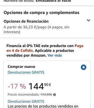 Envasadora vacío FoodSaver - Oferta