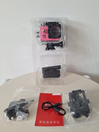 Cámara deportiva 1080p rosa