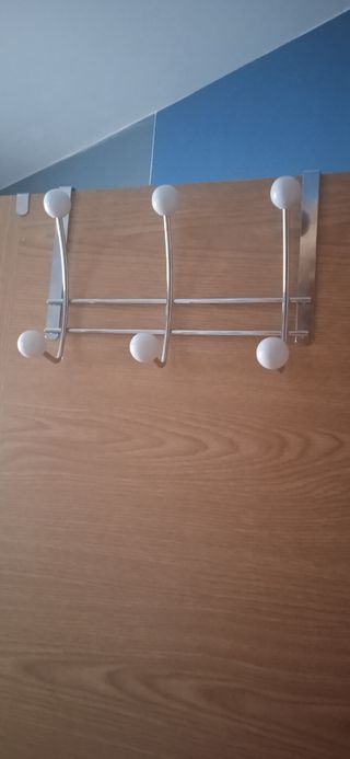 Percha puerta - 6 ganchos metal