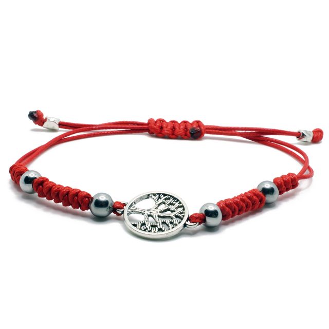 Pulsera Árbol de la Vida en hilo rojo