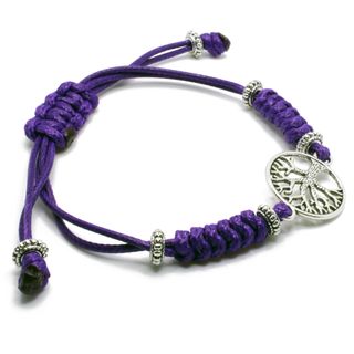 Pulsera Árbol de la Vida en hilo morado