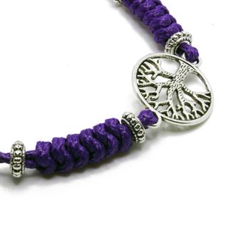 Pulsera Árbol de la Vida en hilo morado