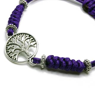 Pulsera Árbol de la Vida en hilo morado