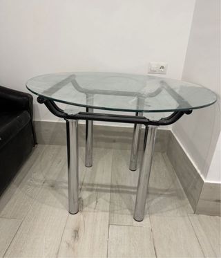 Mesa redonda cristal - metal
