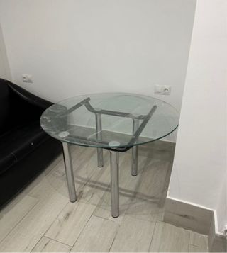 Mesa redonda cristal - metal