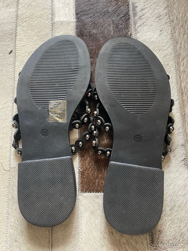 Ciabattine Damerose nere borchiate