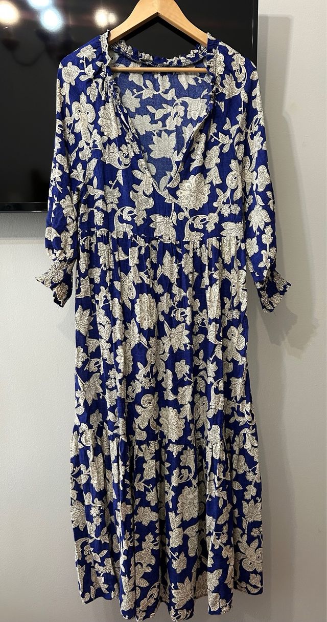 Vestido Zara azul estampado