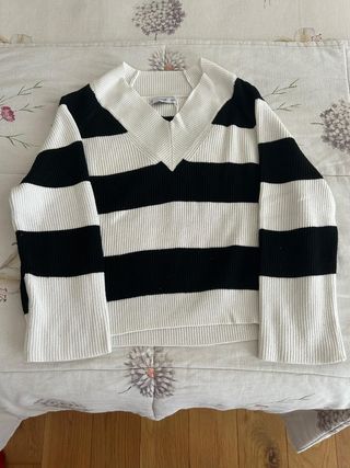 Jersey rayas MANGO blanco-negro
