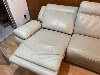 Sofá relax cuero blanco reclinable