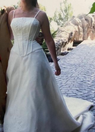 Vestido + velo novia, talla S