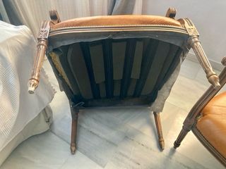 2 sillas vintage, madera y cuero