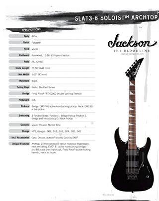 Guitarra eléctrica Jackson Soloist SLAT3-6 archtop