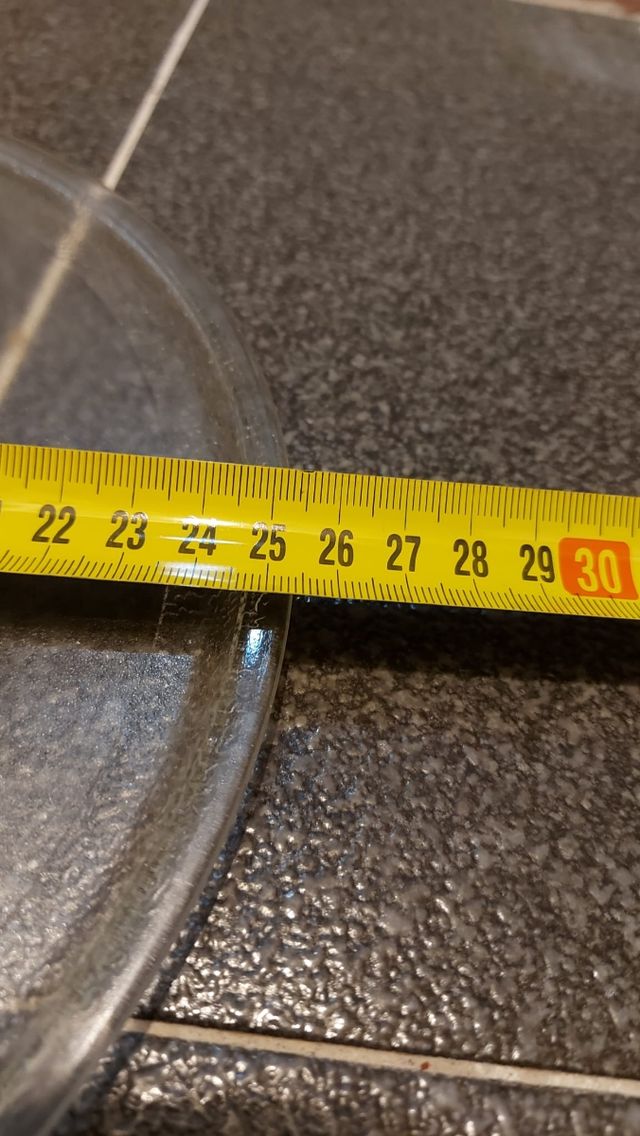 Plato de cristal microondas 25 cm de diámetro.