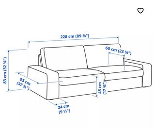 Sofá Ikea Kivik 3 plazas - Piel negra