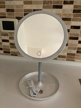 Specchio da tavolo LED - bianco/grigio
