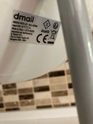 Specchio da tavolo LED - bianco/grigio