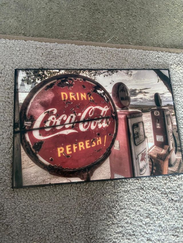 Quadro Coca Cola vintage in legno