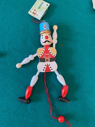 5 Marionette Legno Vintage
