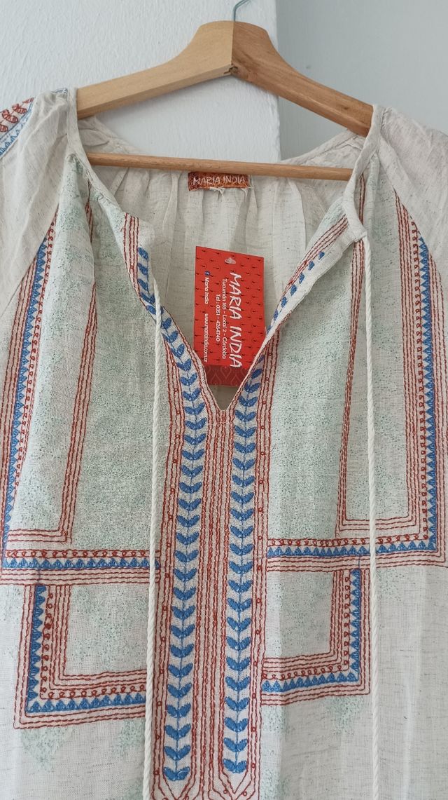 Vestido boho largo beige