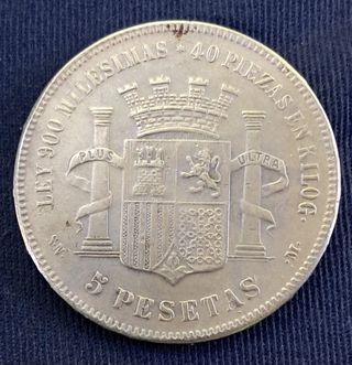 Moneda 5 Pesetas España 1870