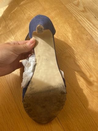 Tacones azul marino-Plata