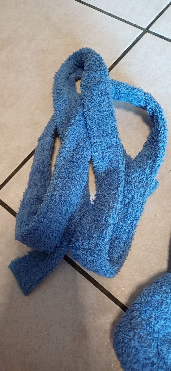 Accappatoio spugna blu + ciabatta spugna