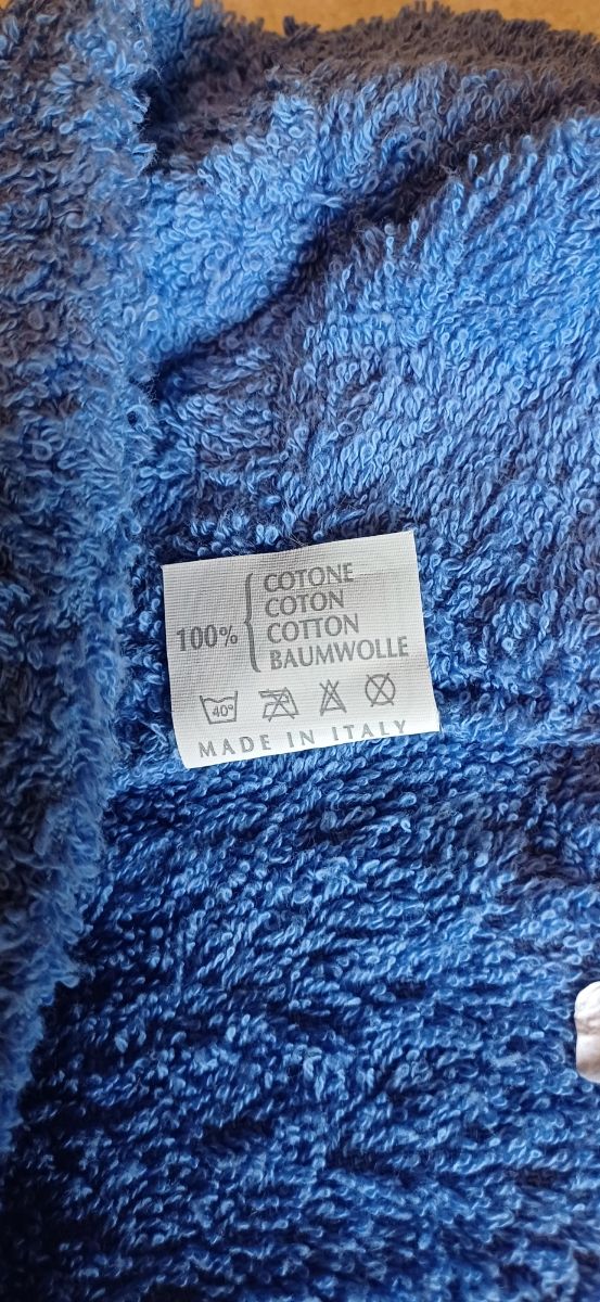 Accappatoio spugna blu + ciabatta spugna