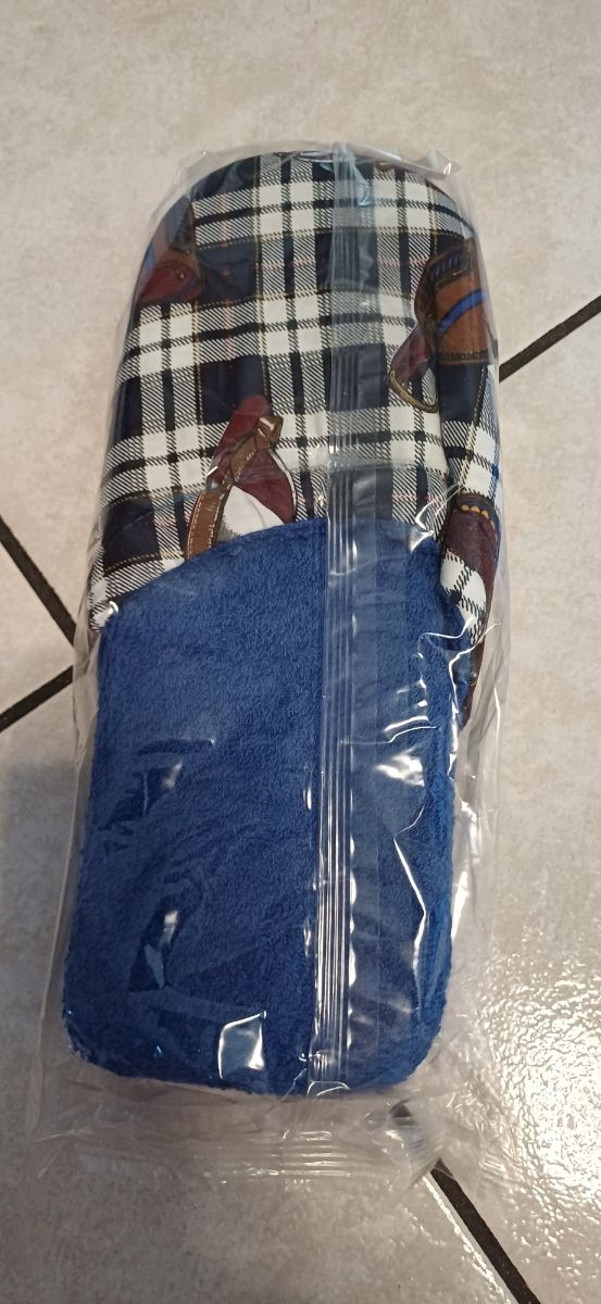 Accappatoio spugna blu + ciabatta spugna