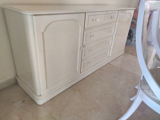 Mueble de salón: Aparador blanco madera - clásico