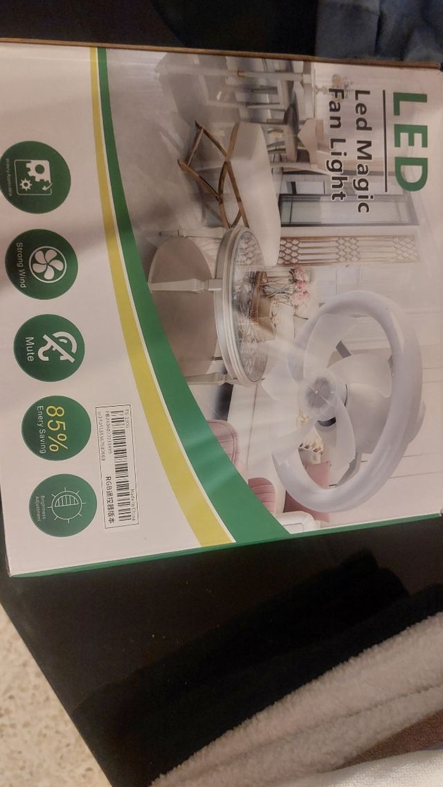 Lámpara ventilador techo blanca