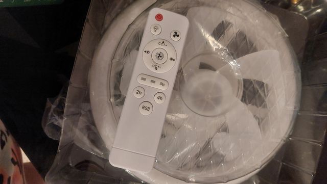 Lámpara ventilador techo blanca