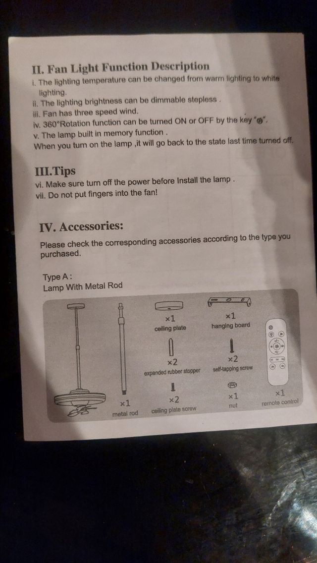 Lámpara ventilador techo blanca