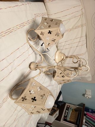 Lampara 3 luces dormitorio vintage