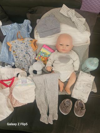 Reborn bebé niño: vinilo, ropa y saco