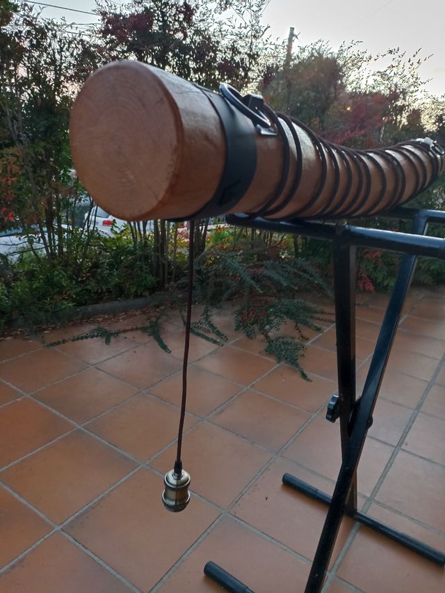 Lámpara techo madera vintage