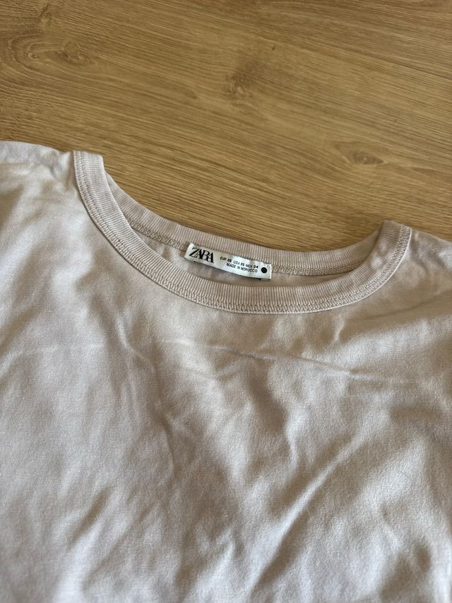 2 Camisetas Zara Beige - Manga Corta