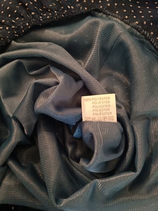 Vestito in crêpe-chiffon blu a pois bianco