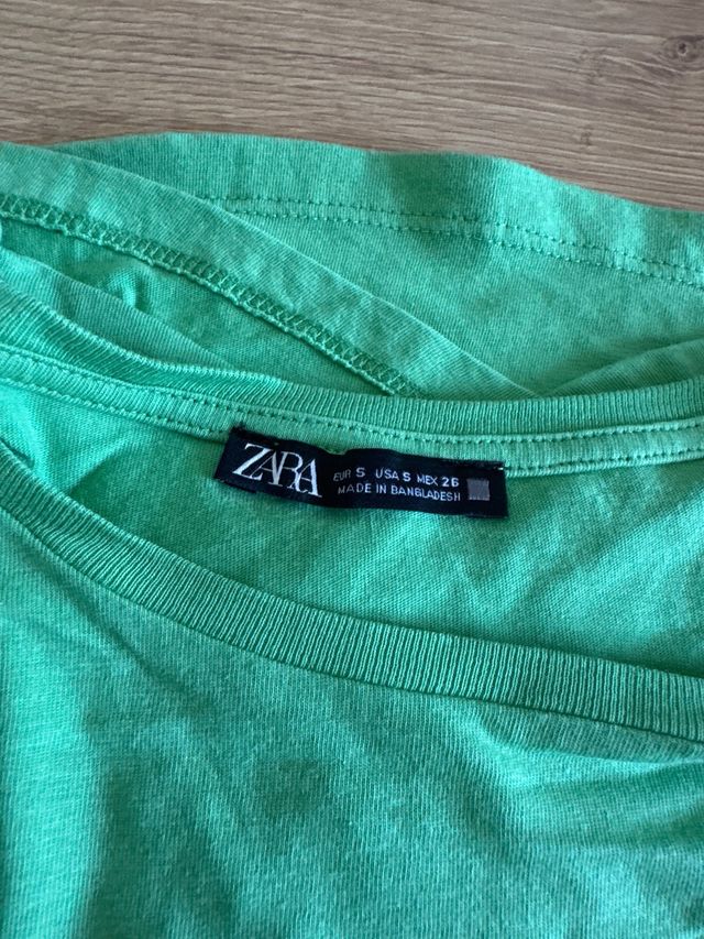 2 Camisetas Zara S - Verde y Amarilla