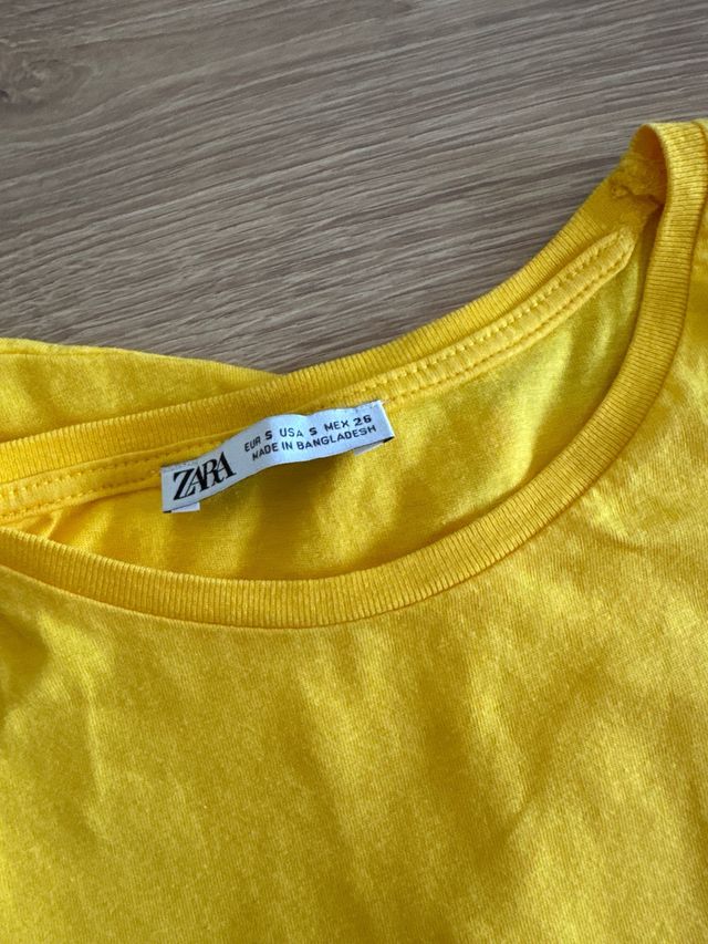 2 Camisetas Zara S - Verde y Amarilla