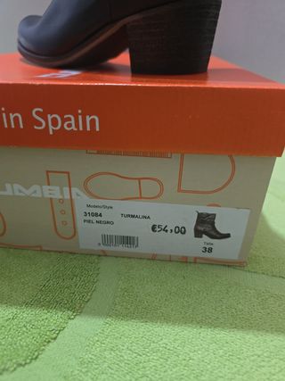 Botines CUMBIA Piel negros -talla 38