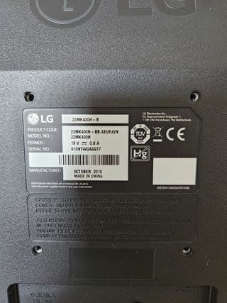 Monitor LG 22" - Pantalla negra