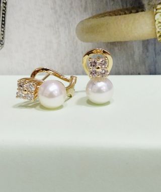 Tú y yo de oro amarillo  18k perlas y diamantes