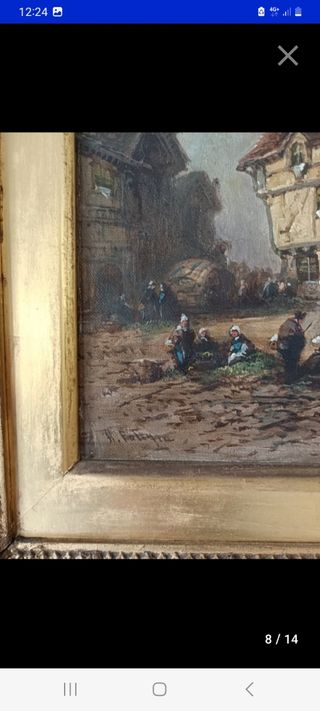 Cuadro antiguo óleo paisaje