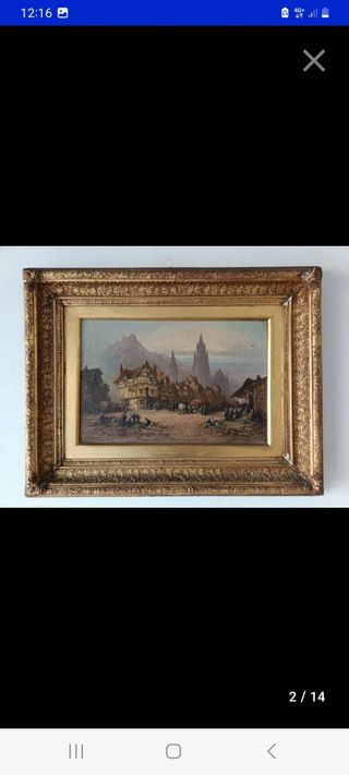 Cuadro antiguo óleo paisaje