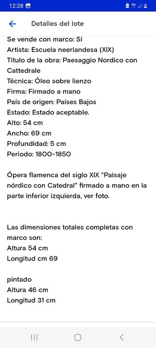 Cuadro antiguo óleo paisaje