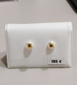 Pendientes oro 18k perla