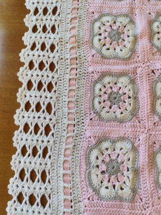 Copertina uncinetto neonato rosa