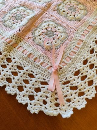 Copertina uncinetto neonato rosa